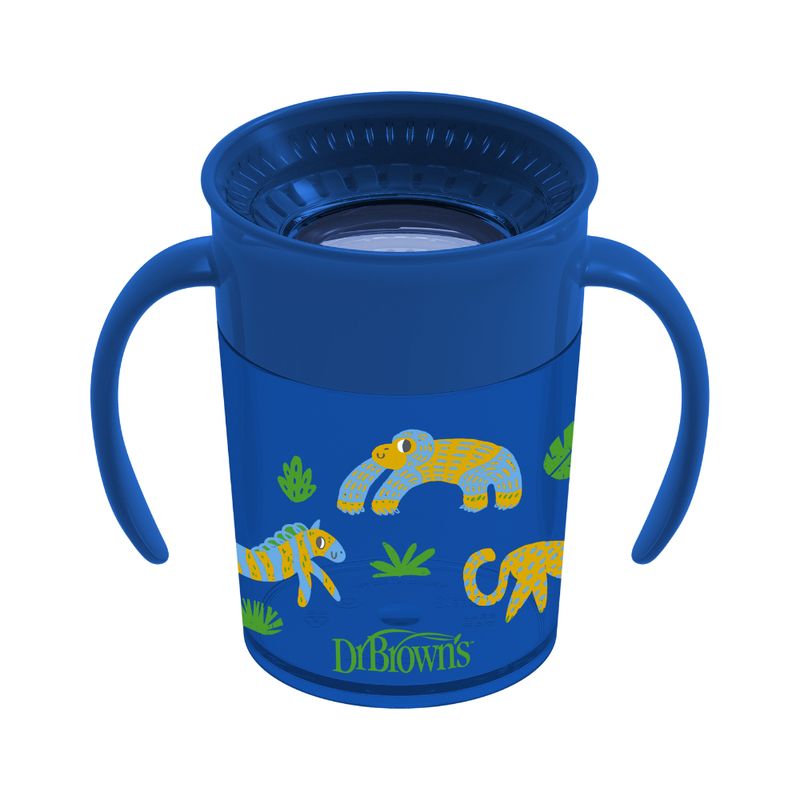 DR BROWNS - Vaso 360° Antiderrames con asas 200ml 6M+ Azul Dr Brown´s
