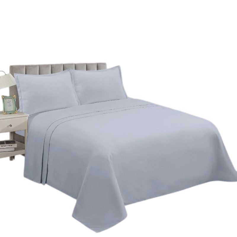 BJ HOGAR - Juego De Sabanas De 200 Hilos Cama 1.5 Plazas + 1 Funda Color Gris