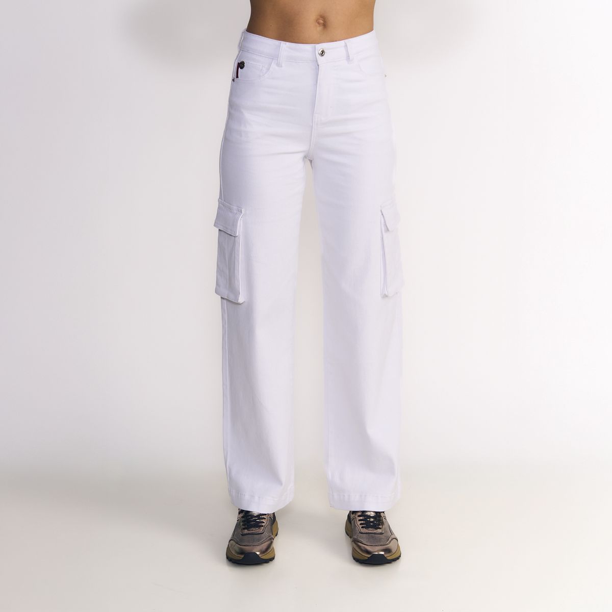 ELLUS - Ellus Pantalon Mujer Cargo Tiro Ultra Alto Negro