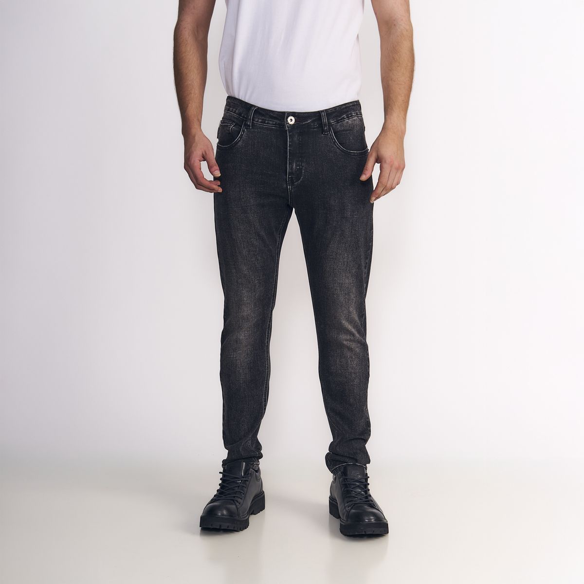 ELLUS - Ellus Jeans Hombre New Slim Tiro Medio Gris Oscuro