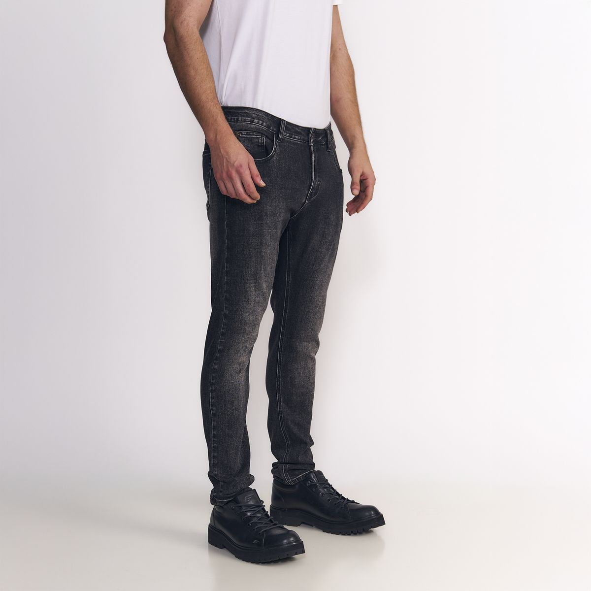 ELLUS - Ellus Jeans Hombre New Slim Tiro Medio Gris Oscuro