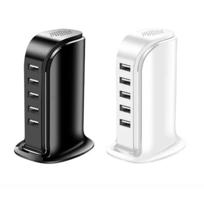GENERICO - Cargador Multi Port Usb Carga Rápida 5 Puertos con camara.