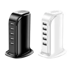 GENERICO - Cargador Multi Port Usb Carga Rápida 5 Puertos con camara.