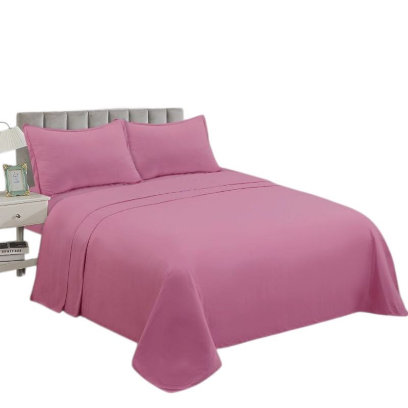 BJ HOGAR - Juego De Sabanas De 200 Hilos Cama King + 2 Fundas Color Rosado