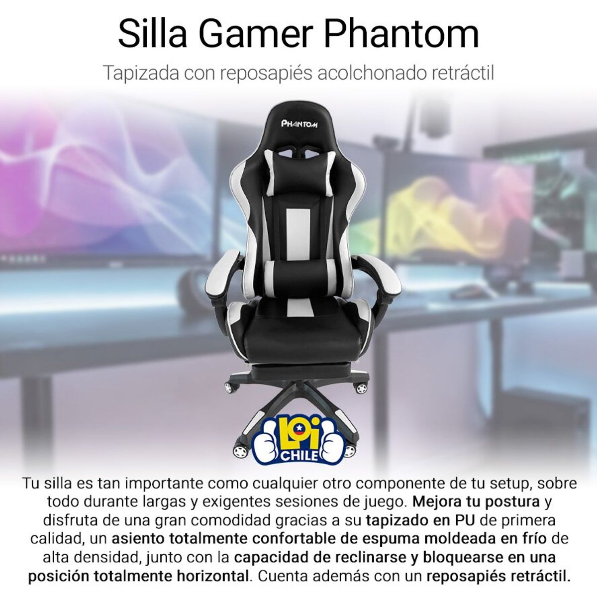 DONNA - Silla Gamer Pro Phantom Blanca.