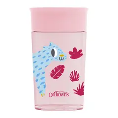 DR BROWN'S - Vaso 360° Antiderrames sin asas 300ml 9M+ Rosa Dr Brown´s