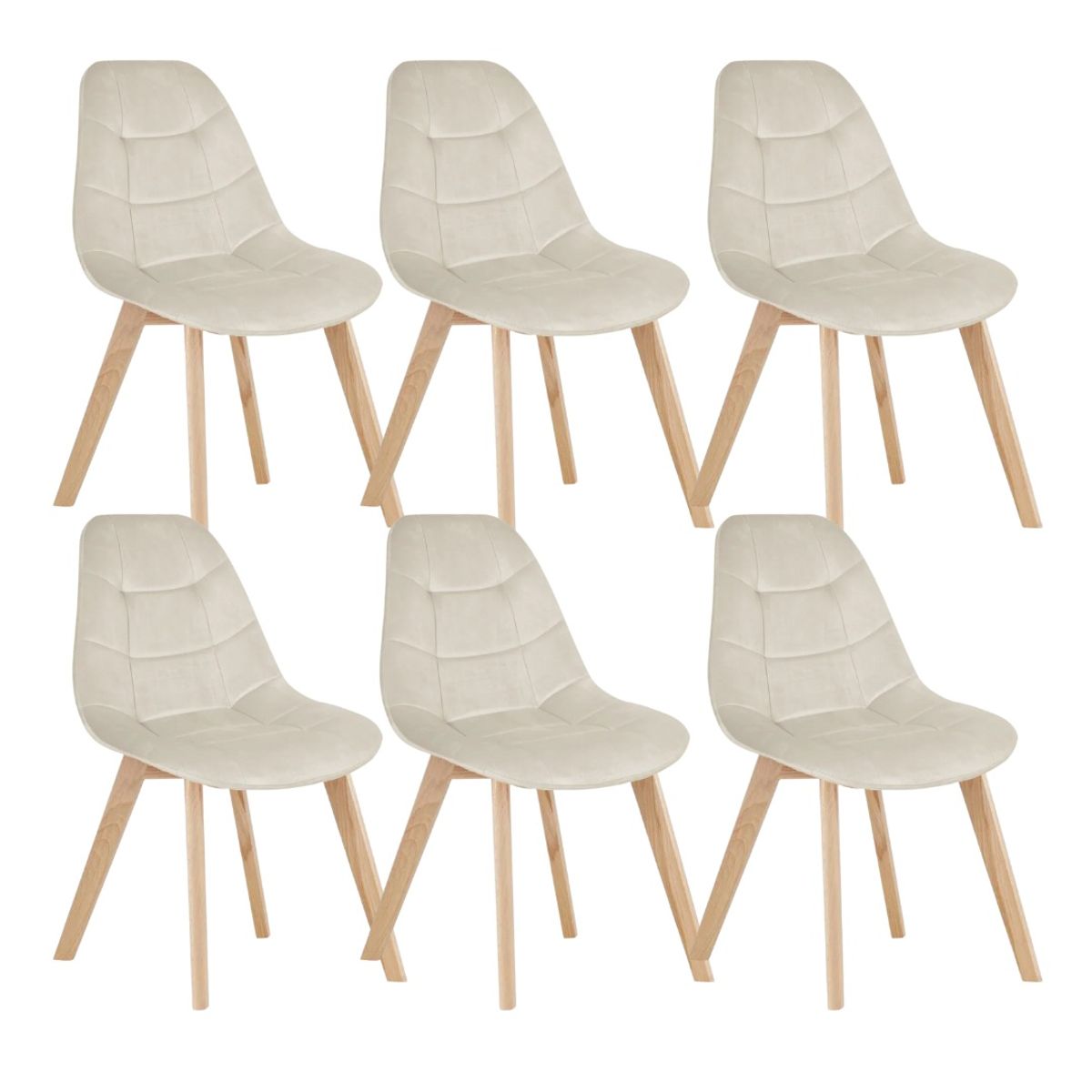 CORI CORI - Pack 6 Sillas Capitonne Velvet Beige