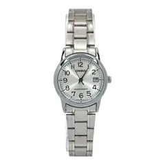 CASIO - Reloj dama LTP-V002D-7B acero inoxidable fondo plateado