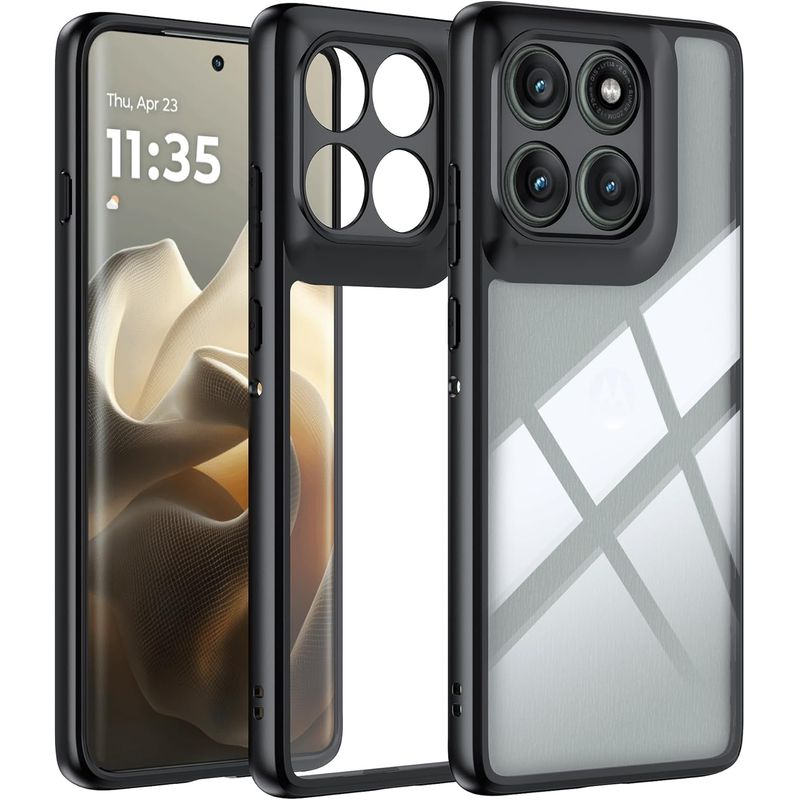 GENERICO - CARCASA PARA MOTOROLA EDGE 60 PRO - TRANSPARENTE BORDE NEGRO