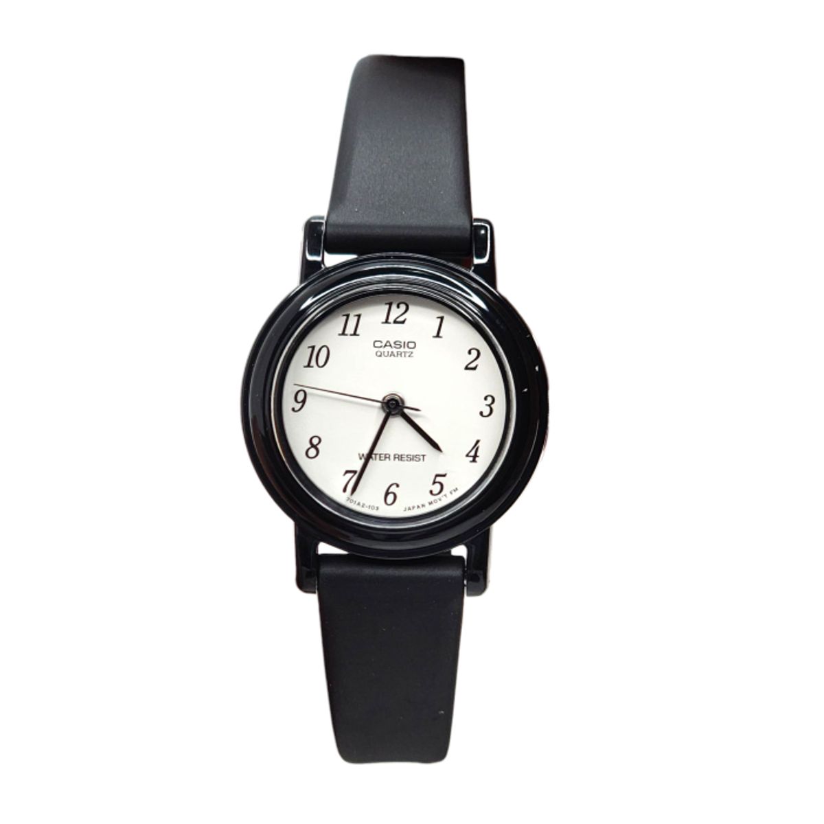CASIO - Reloj Casio dama LQ-139B-1B correa resina negro fondo blanco