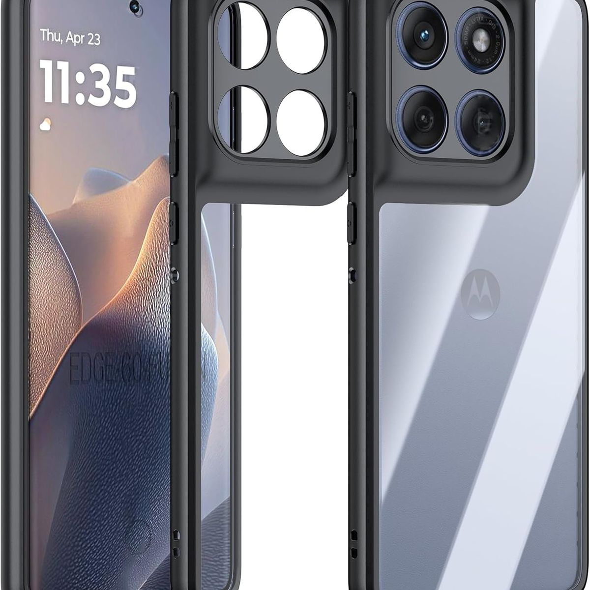 GENERICO - CARCASA PARA MOTOROLA EDGE 60 FUSION - TRANSPARENTE BORDE NEGRO