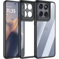 GENERICO - CARCASA PARA MOTOROLA EDGE 60 FUSION - TRANSPARENTE BORDE NEGRO