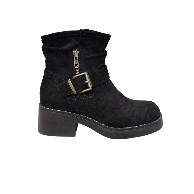 SNOOPY - Botin Negro para Dama  en Gamuza   M479