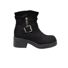 SNOOPY - Botin Negro para Dama en Gamuza  M479