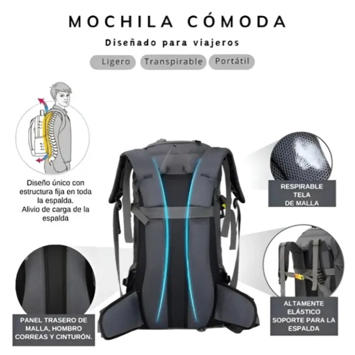GENERICO - Mochila Trekking 60 LT