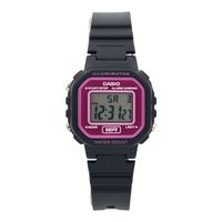 Reloj dama LA-20WH-4A correa resina negro marcos rosa