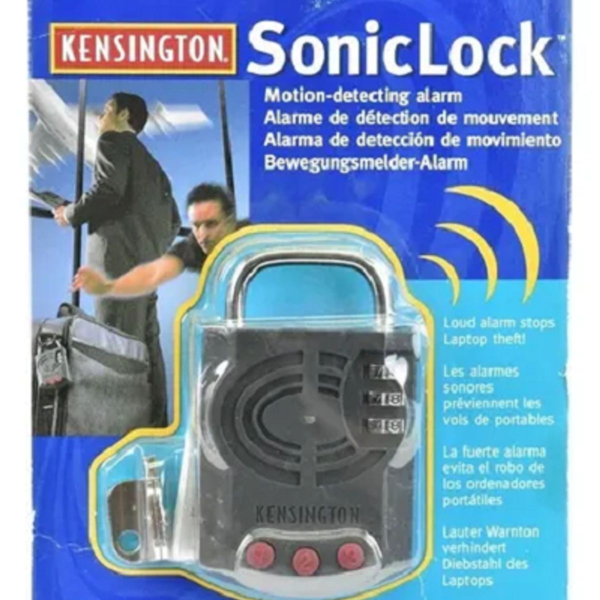 KENSINGTON - Candado Kensington Soniclock 64233 Con Alarma Antirrobo Negro