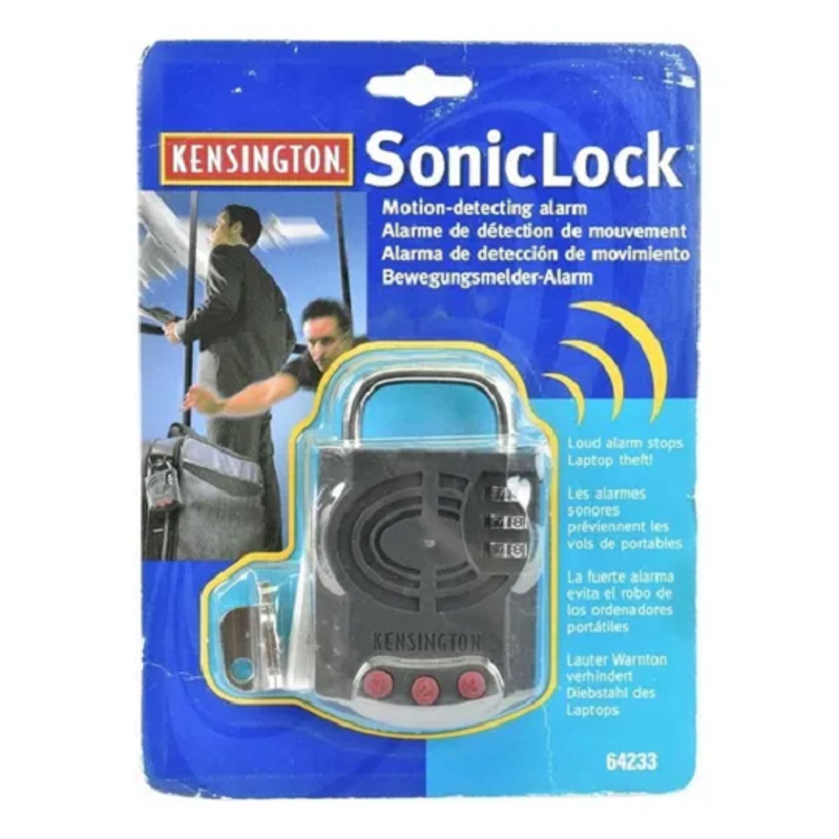 KENSINGTON - Candado Kensington Soniclock 64233 Con Alarma Antirrobo Negro