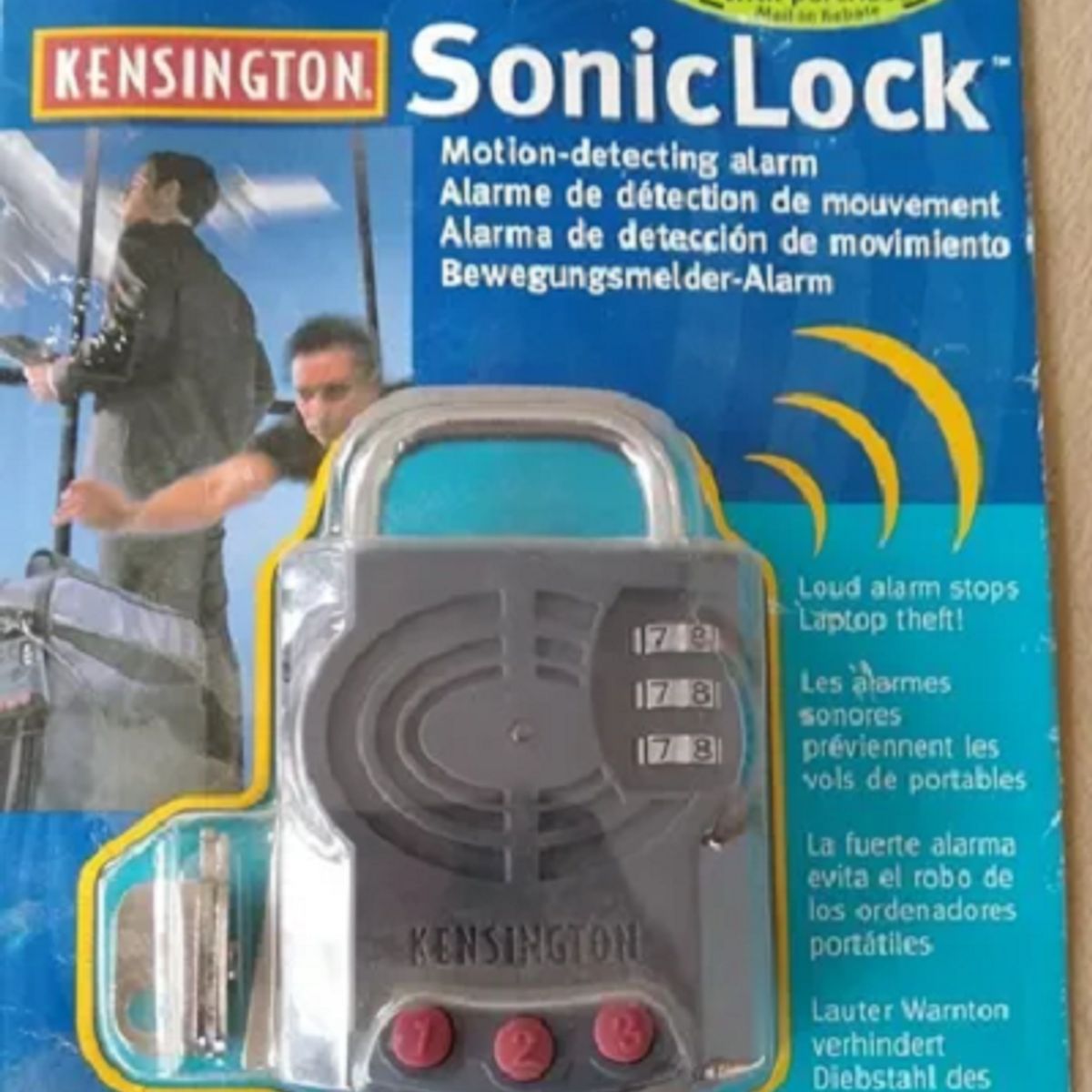 KENSINGTON - Candado Kensington Soniclock 64233 Con Alarma Antirrobo Negro