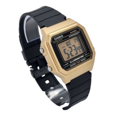 Imagen 2 del producto Reloj unisex W-217HM-9AV correa resina negro marco dorado