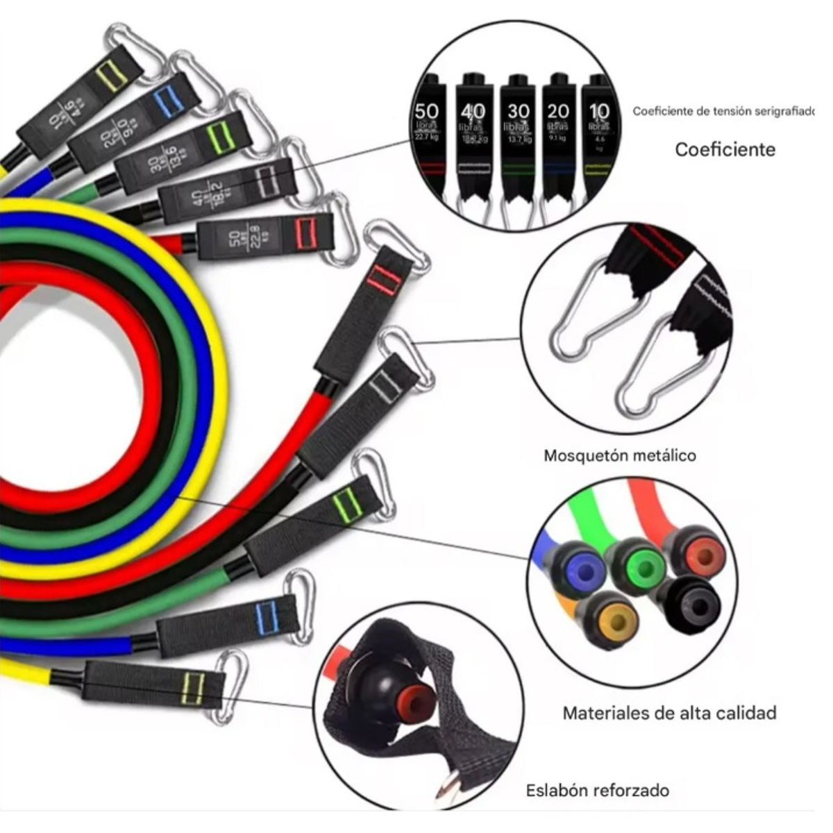GENERICO - Set Bandas Elásticas para Ejercicio