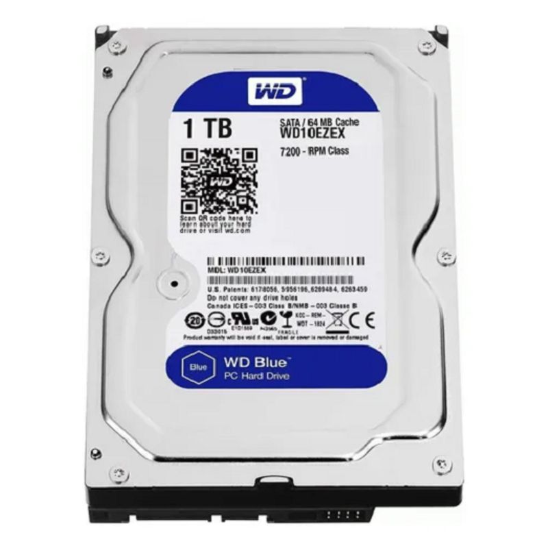 WESTERN DIGITAL - Disco Duro Wd Blue 1tb 7200rpm 64mb 3.5 Sata Iii - Pc-dvr Plateado (Reacondicionado)