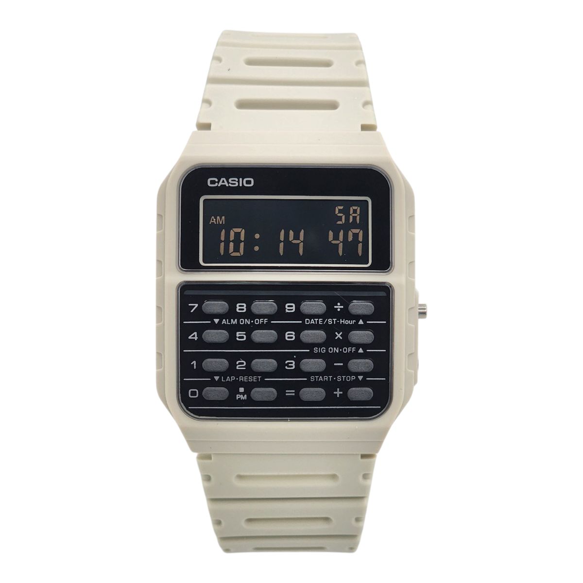 CASIO - Reloj Casio unisex CA-53WF-8B calculadora correa resina blanco