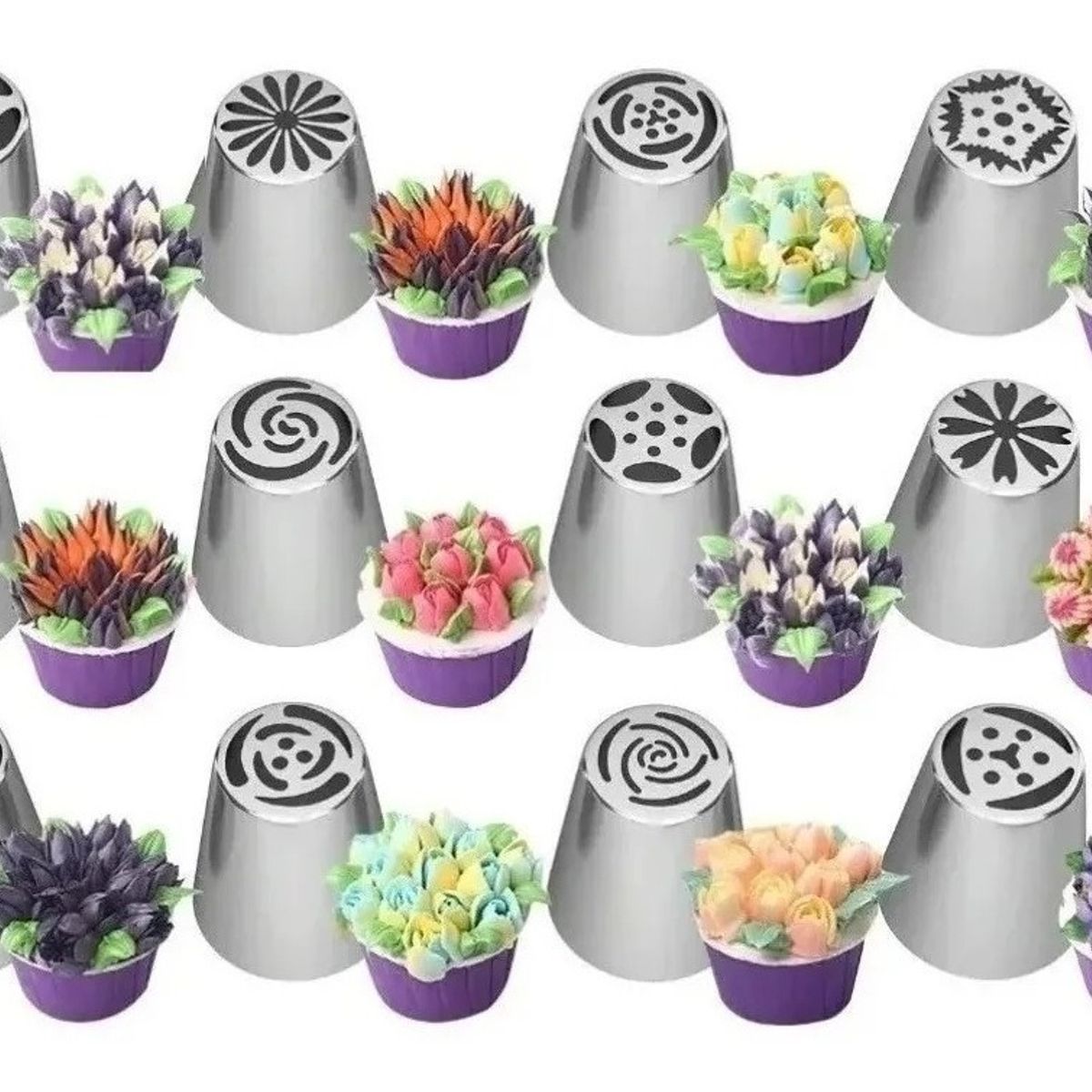 GENERICO - Set Boquillas Rusas Set De Boquillas Para Repostería 12 Unidades.