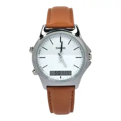 CASIO - Reloj caballero MTP-VC01L-7E correa cuero cafe