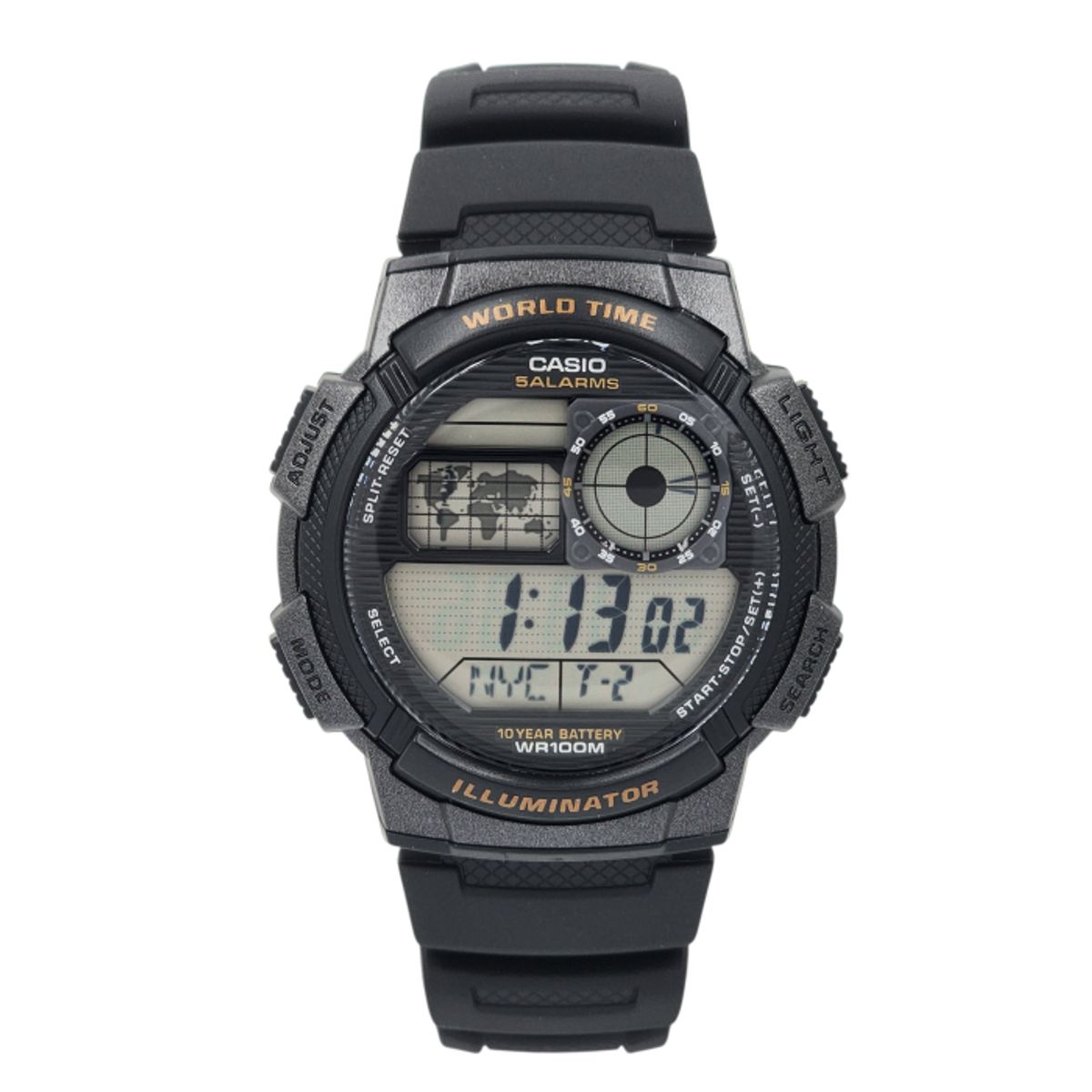 CASIO - Reloj Casio caballero AE-1000W-1AV correa resina negro fondo gris