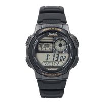 Reloj caballero AE-1000W-1AV correa resina negro fondo gris