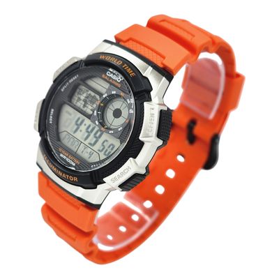 Imagen 2 del producto Reloj caballero AE-1000W-4BV correa resina naranja fondo gris