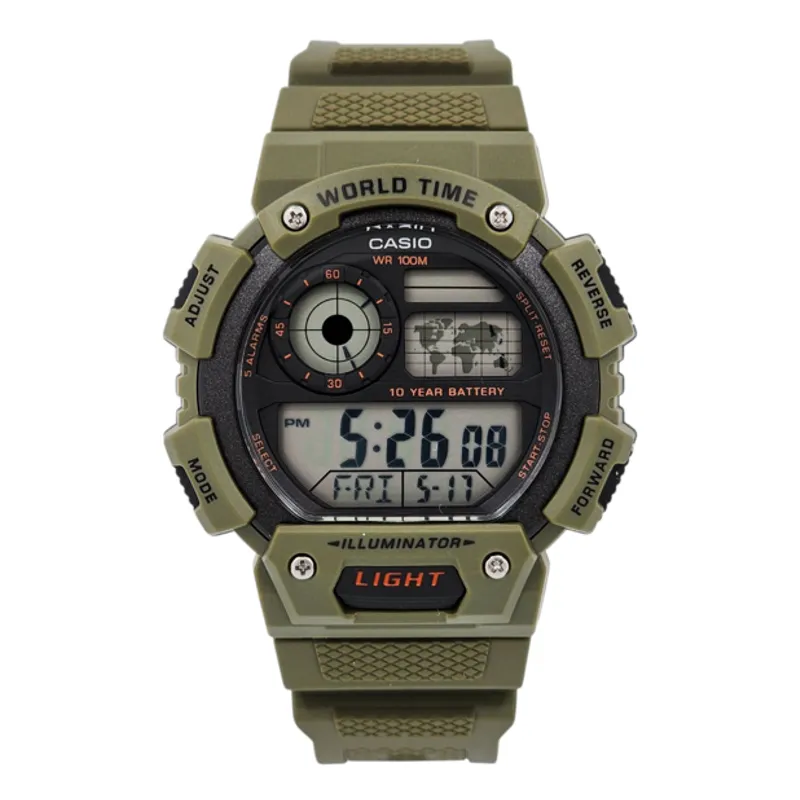 CASIO - Reloj Casio caballero AE-1400WH-3AV correa resina verde deportivo