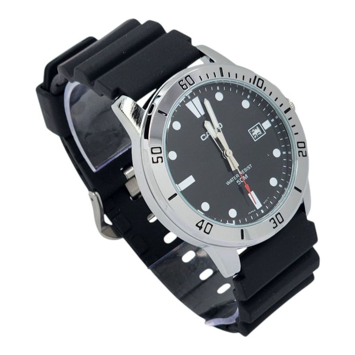 CASIO - Reloj Casio caballero MTP-VD01-1EV correa resina negro