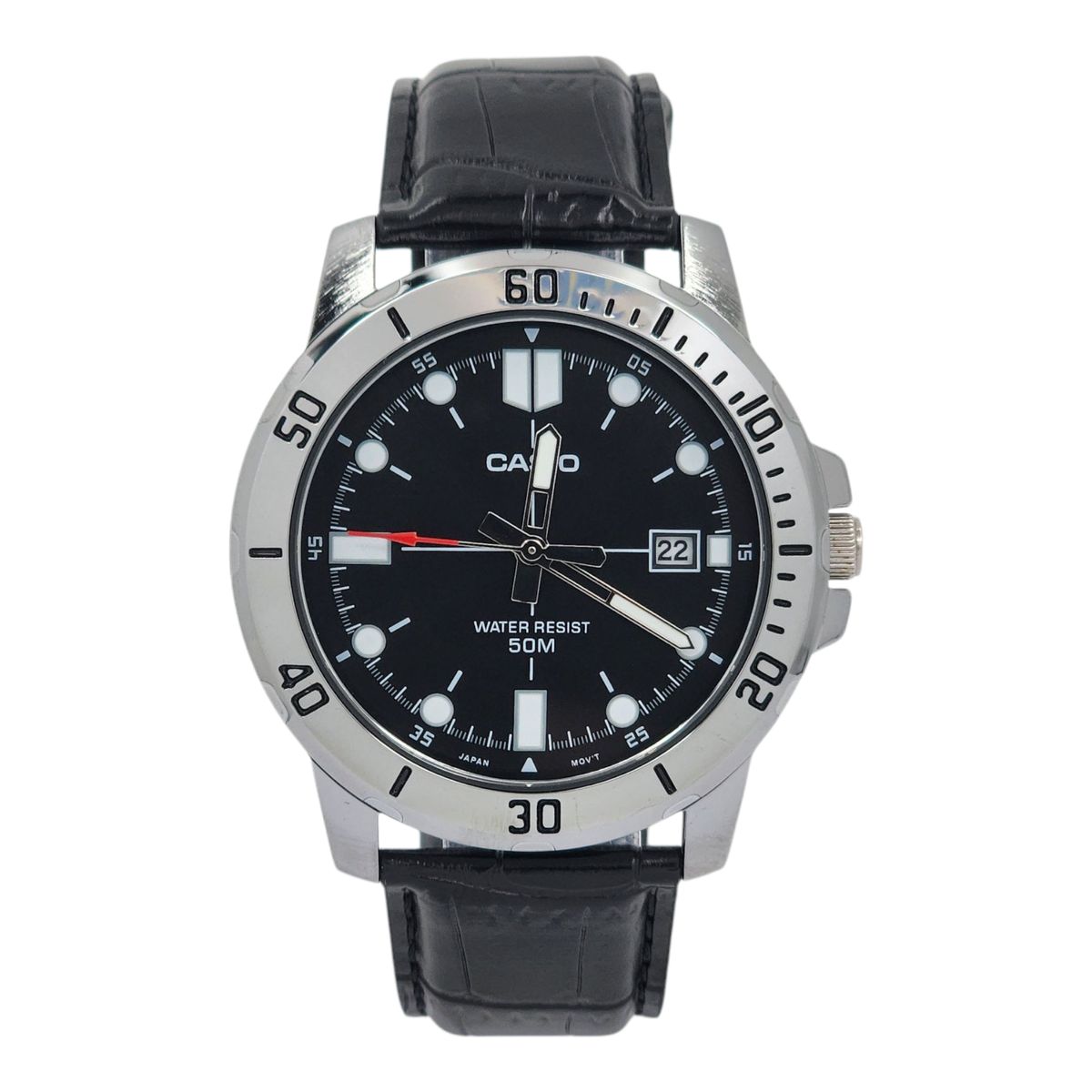 CASIO - Reloj Casio caballero MTP-VD01L-1EV correa cuero negro