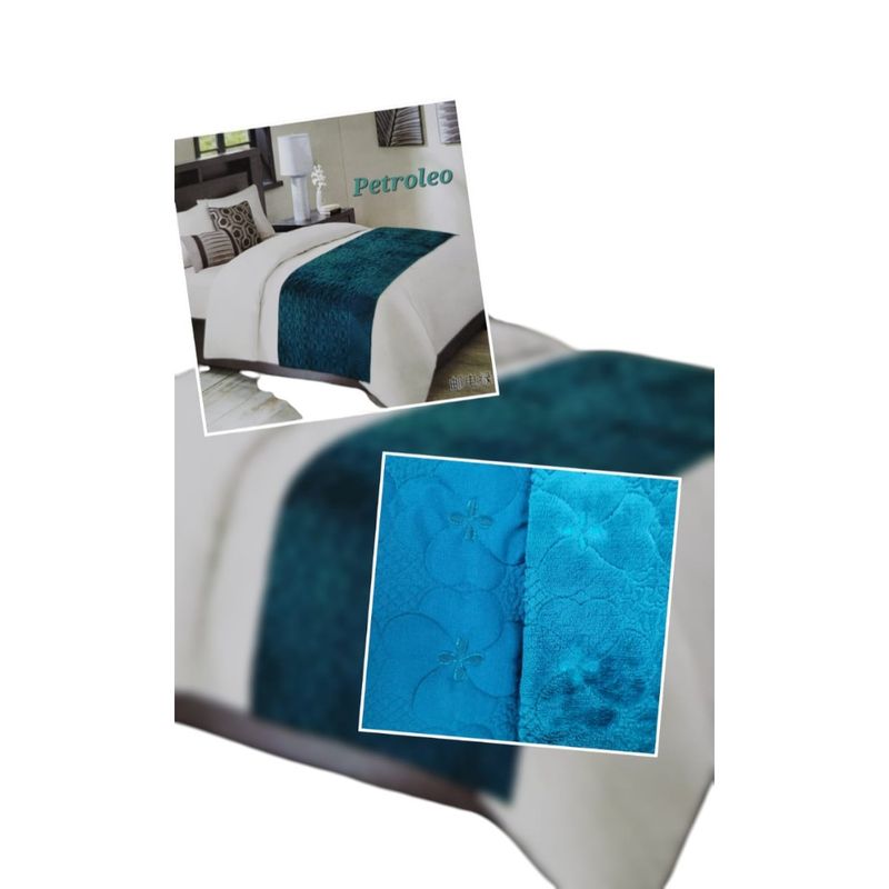 ANGELES DEL HOGAR - PIECERA PLUSH PARA CAMA DE 2P Y KING 210X90 CM