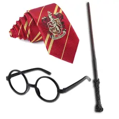 GENERICO - Pack Harry Potter Lentes Corbata Y Varita Cosplay Gryffindor