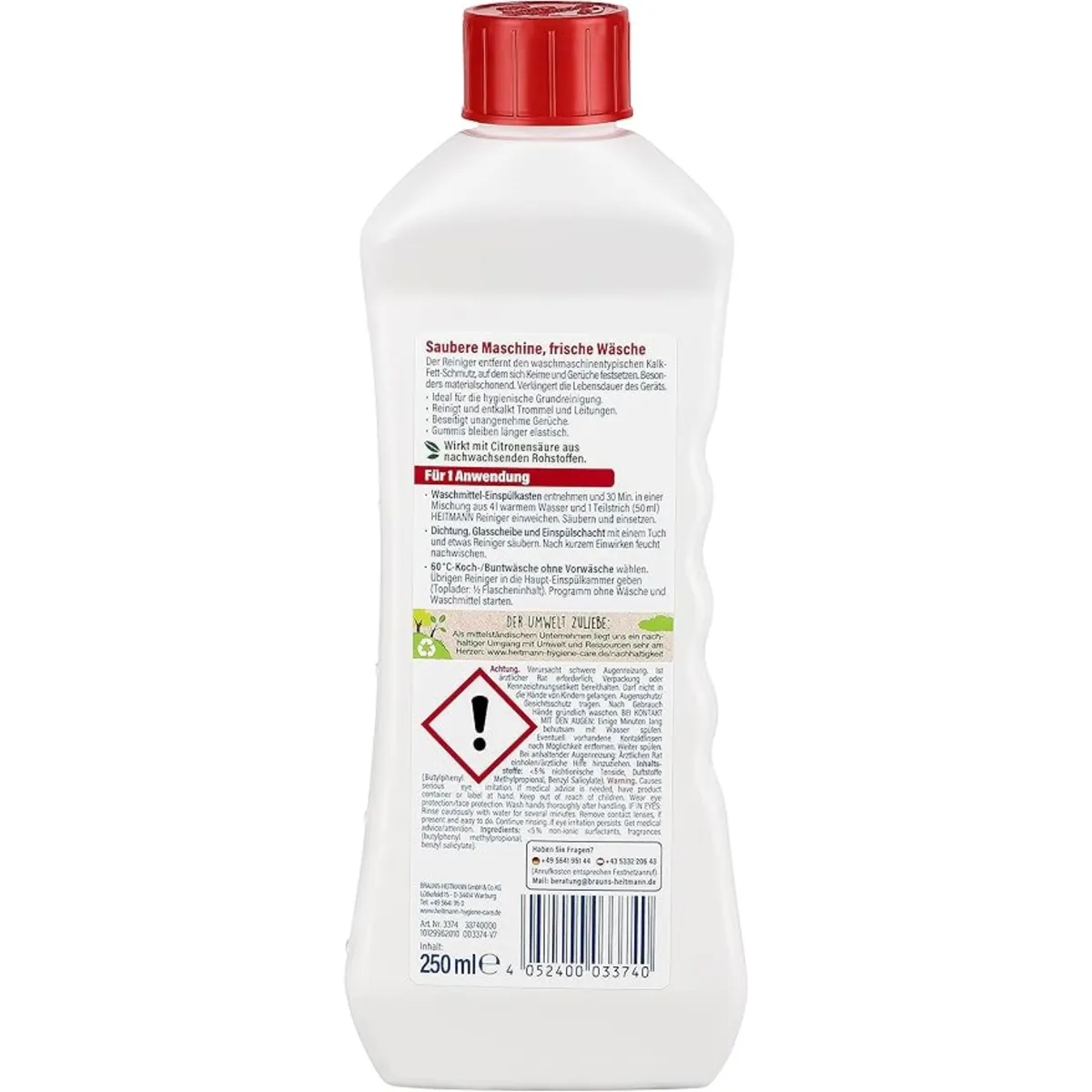 GENERICO - Limpiador Lavadora 3en1 Heitmann 250 ml