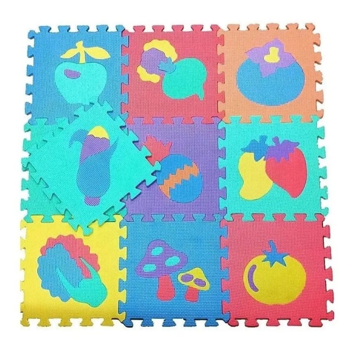 GENERICO - Alfombra Para Bebe 10 Piezas Diseño De Frutas 30x30