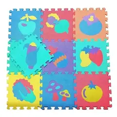 GENERICO - Alfombra Para Bebe 10 Piezas Diseño De Frutas 30x30
