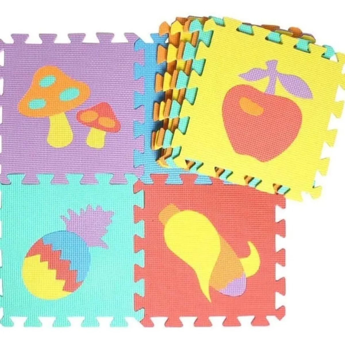 GENERICO - Alfombra Para Bebe 10 Piezas Diseño De Frutas 30x30