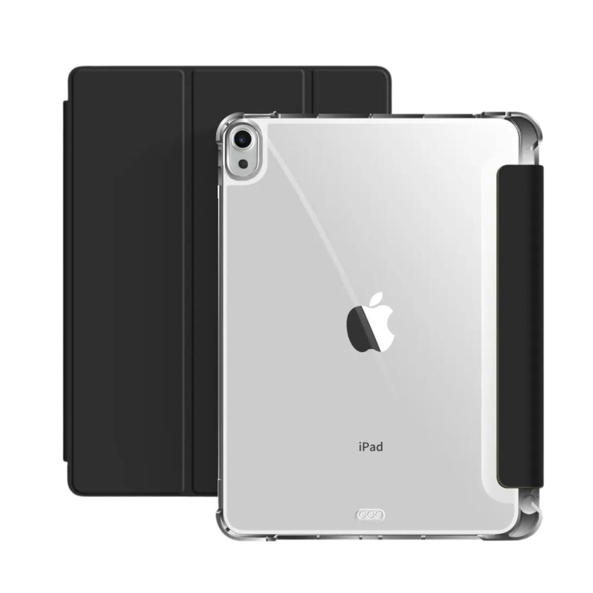 GENERICO - Funda Para iPad 11 Generación 11” Traslúcida Atrás y Ranura Pencil - Negro