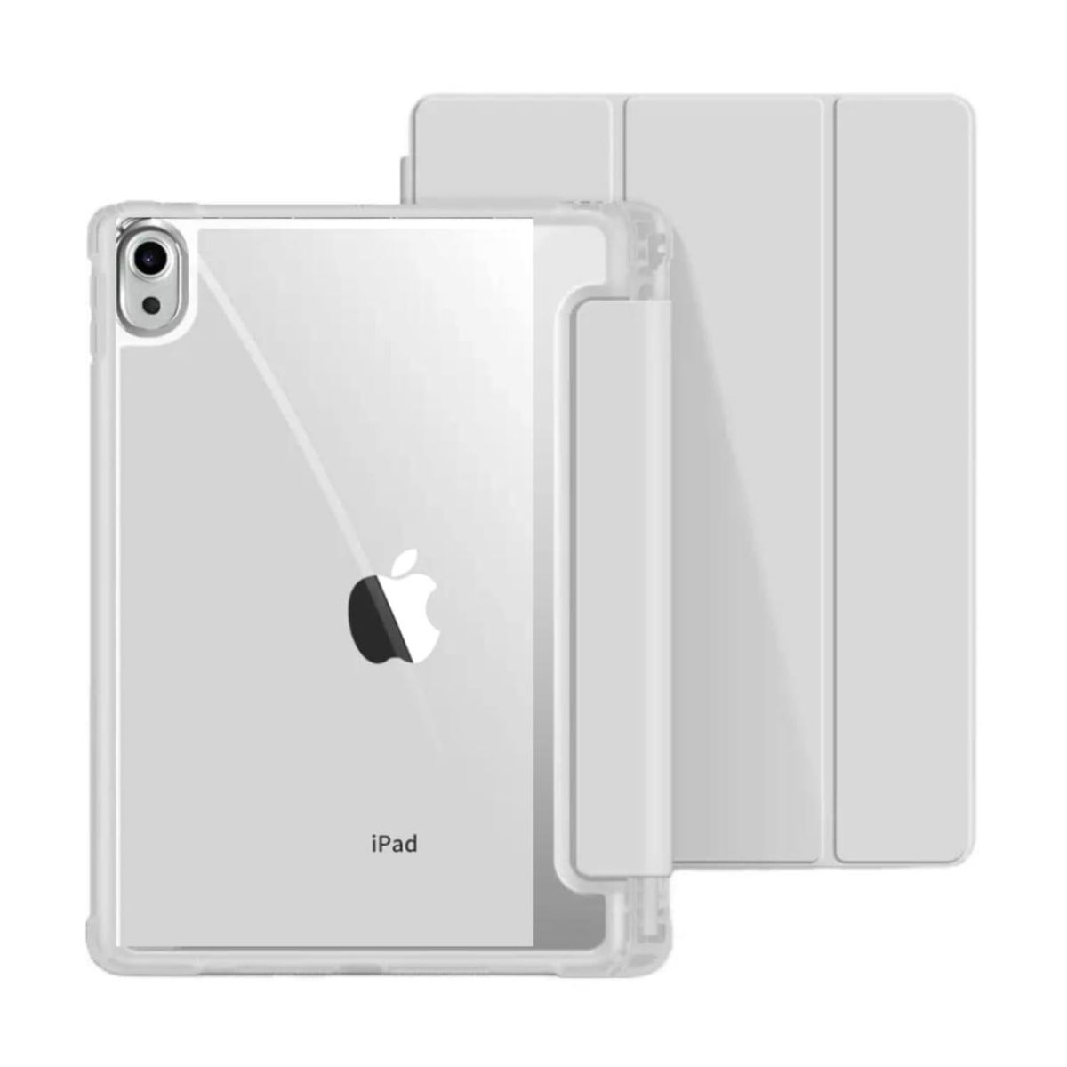 GENERICO - Funda Para iPad 11 Generación 11” Traslúcida Atrás y Ranura Pencil - Gris