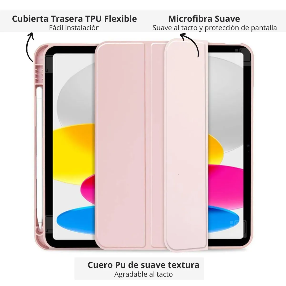 GENERICO - Funda Para New iPad 11 Generación Con Ranura Lápiz - Rosa