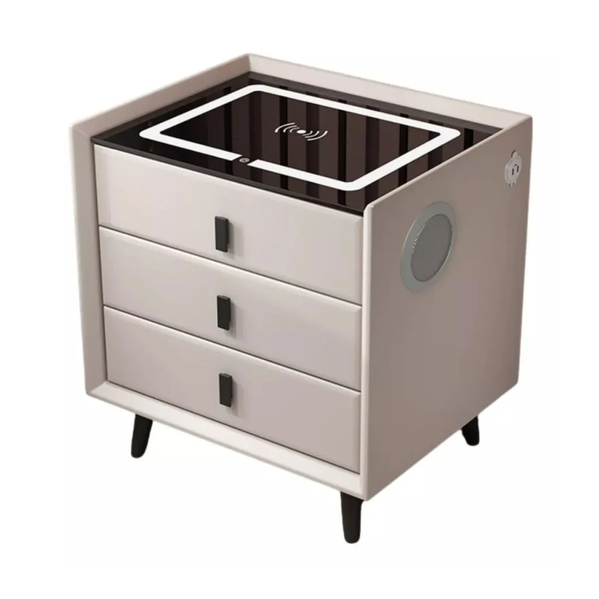 TODODESCUENTO - Velador Smart 2.0 Carga Inalámbrica Parlante Luz- Blanco