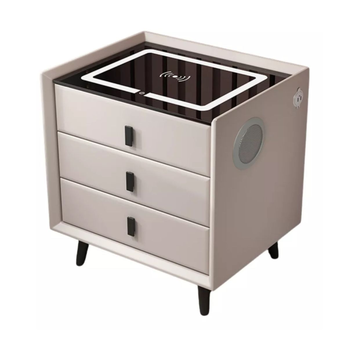 TODODESCUENTO - Velador Smart 2.0 Carga Inalámbrica Parlante Luz- Blanco