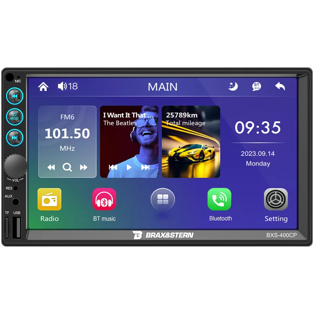BRAXYSTERN - Radio Auto 2 Din Android Tactil con carplay 7'' Bxs-400