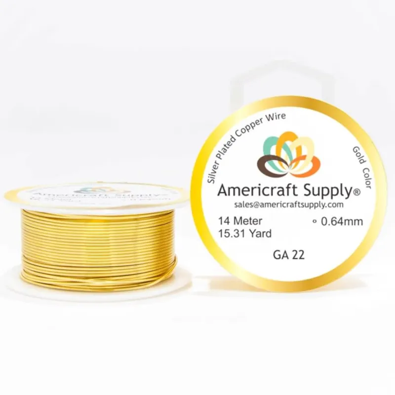 GENERICO - Alambre Americraft supply calibre 22 dorado gold bisutería