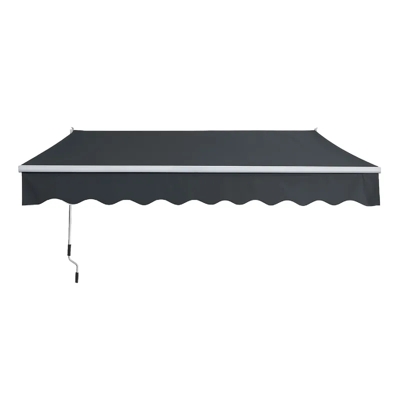 VINCENZI - Toldo Retráctil 300x250 Cm Grafito Brazo Manual Para Terraza