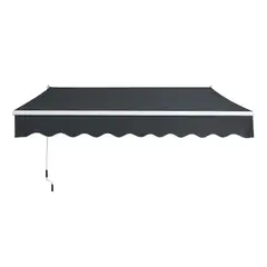 VINCENZI - Toldo Retráctil 300x250 Cm Grafito Brazo Manual Para Terraza